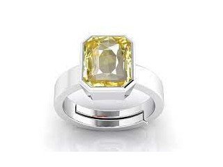 Yellow Sapphire Gem Stone Silver Ring